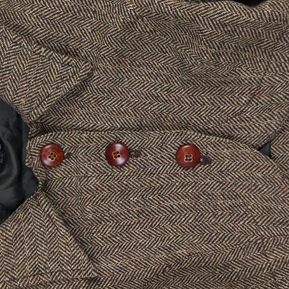 SOLD! Wool Blend Herringbone Bolero Old Fashioned Zara - Picture 5 of 12
